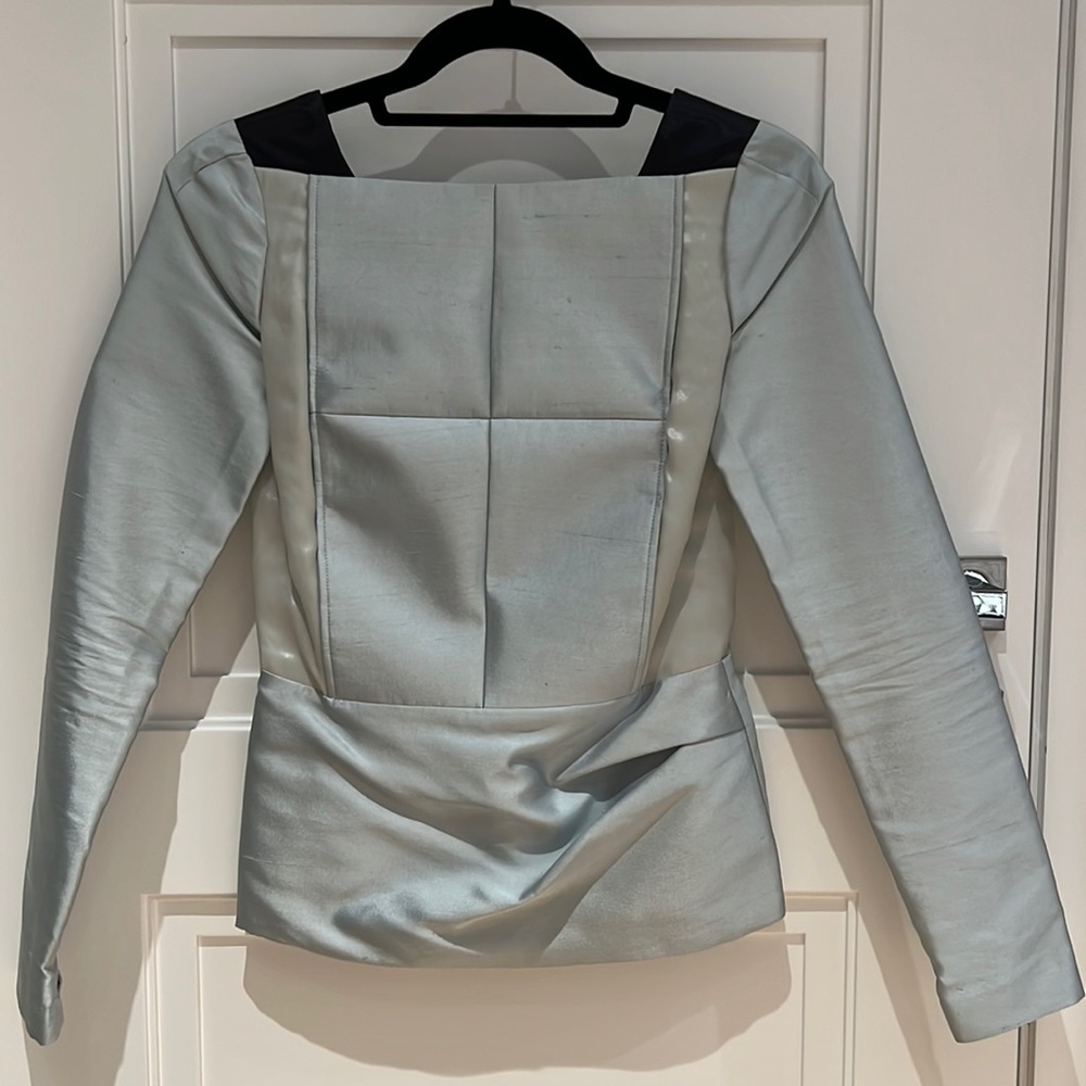 Balenciaga Long Sleeve Satin Top